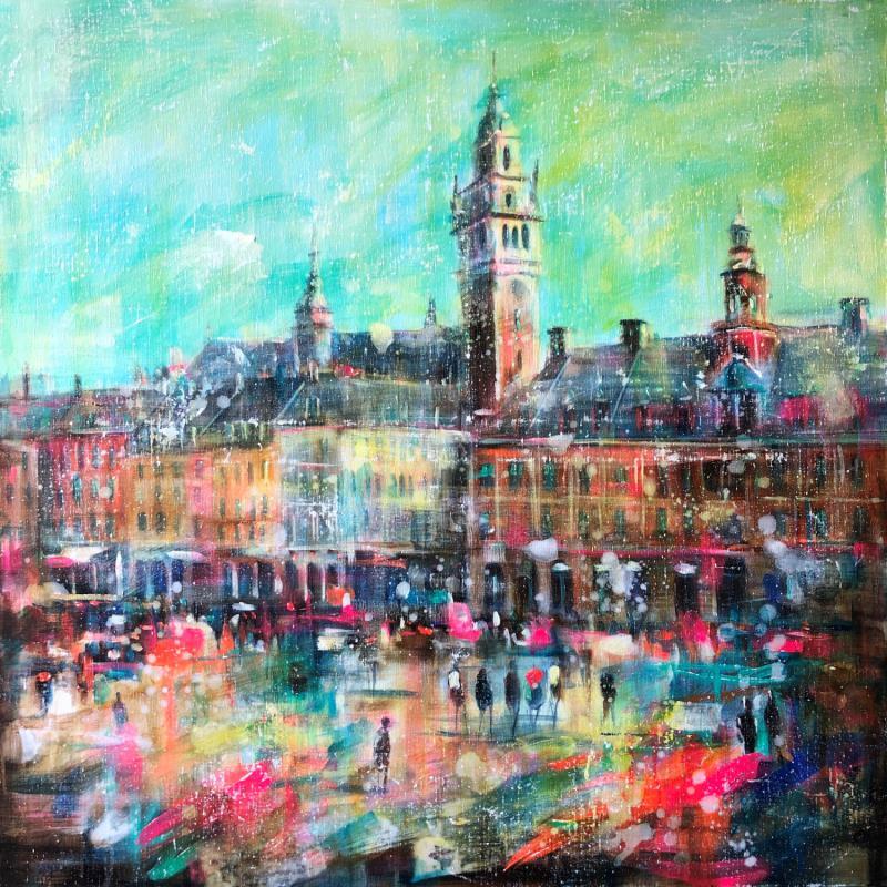 Painting Lille flamboyant by Solveiga | Painting Figurative Acrylic Architecture