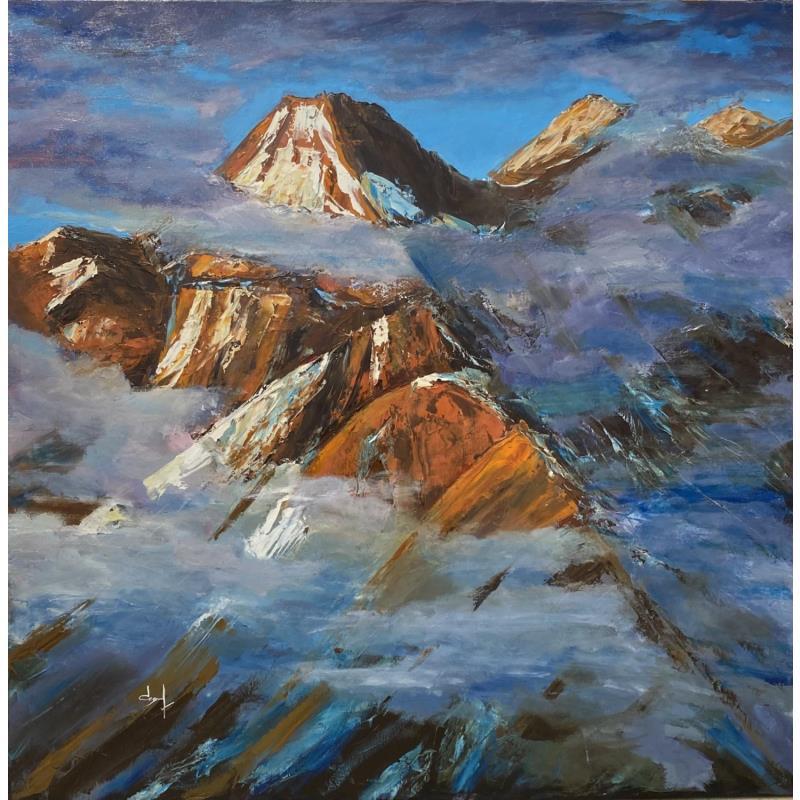 Gemälde Les Alpes. Belledonne von Degabriel Véronique | Gemälde Figurativ Landschaften Natur Öl