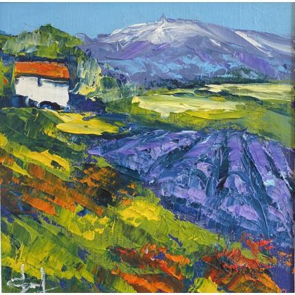 Painting Provence près du mont Ventoux by Degabriel Véronique | Painting Figurative Oil Landscapes, Nature
