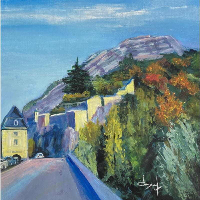 Painting Vers le fort de la Bastille Grenoble by Degabriel Véronique | Painting Oil