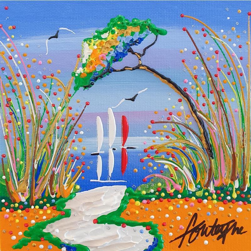 Painting Le chemin vers toi by Fonteyne David | Painting Figurative Landscapes Acrylic