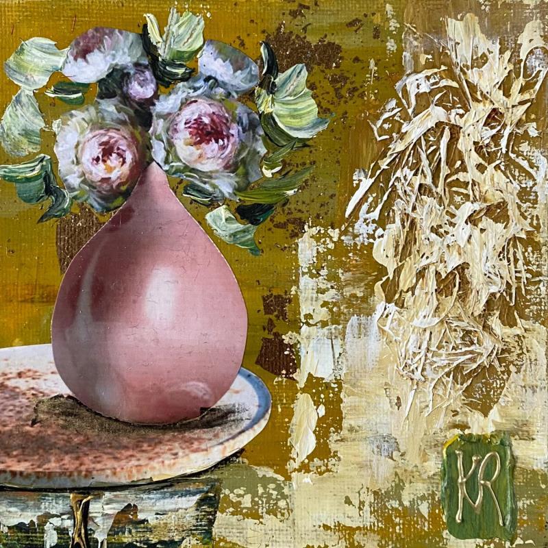 Gemälde My favorite flowers von Romanelli Karine | Gemälde Figurativ Collage Stillleben
