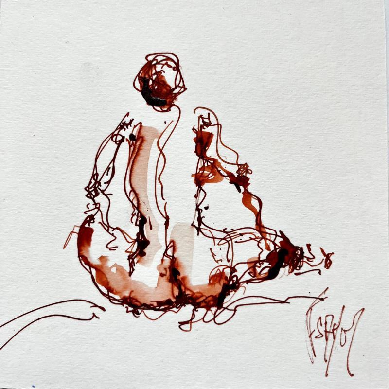 Painting Ambre by Sahuc François | Painting Figurative Ink Nude