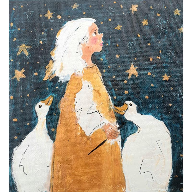 Painting Nuit étoilée by Soizeau Françoise | Painting Figurative Acrylic Animals, Life style, Pop icons