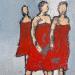 Peinture Trio rouge par Malfreyt Corinne | Tableau Figuratif Scènes de vie Nu Huile