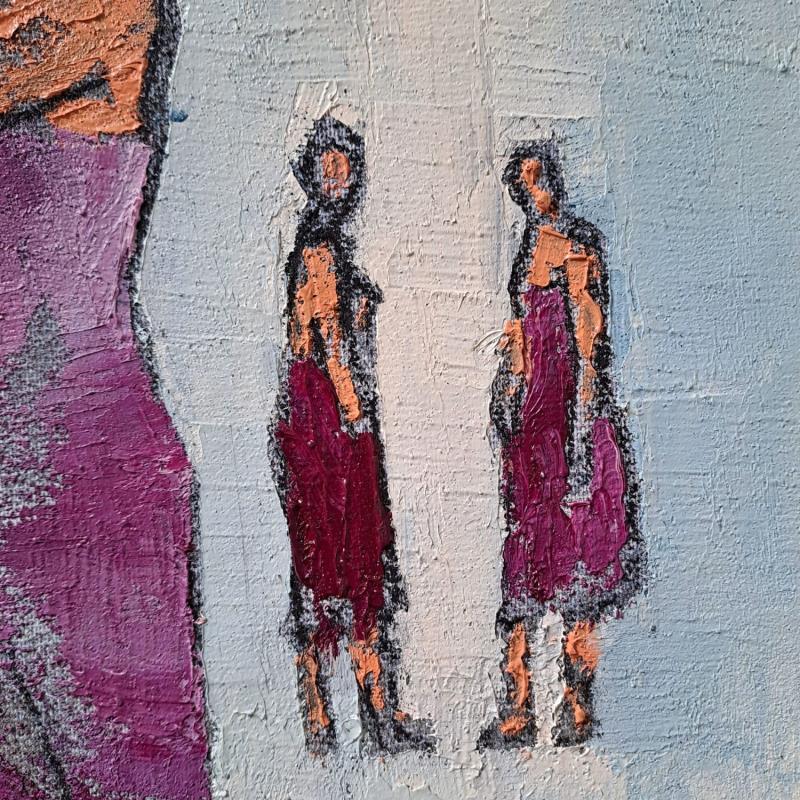 Painting Duo mauve by Malfreyt Corinne | Painting Figurative Oil Life style, Nude