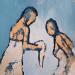 Peinture Le foulard blanc par Malfreyt Corinne | Tableau Figuratif Scènes de vie Nu Huile