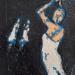 Painting Trio noir by Malfreyt Corinne | Painting Figurative Life style Nude Black & White Oil