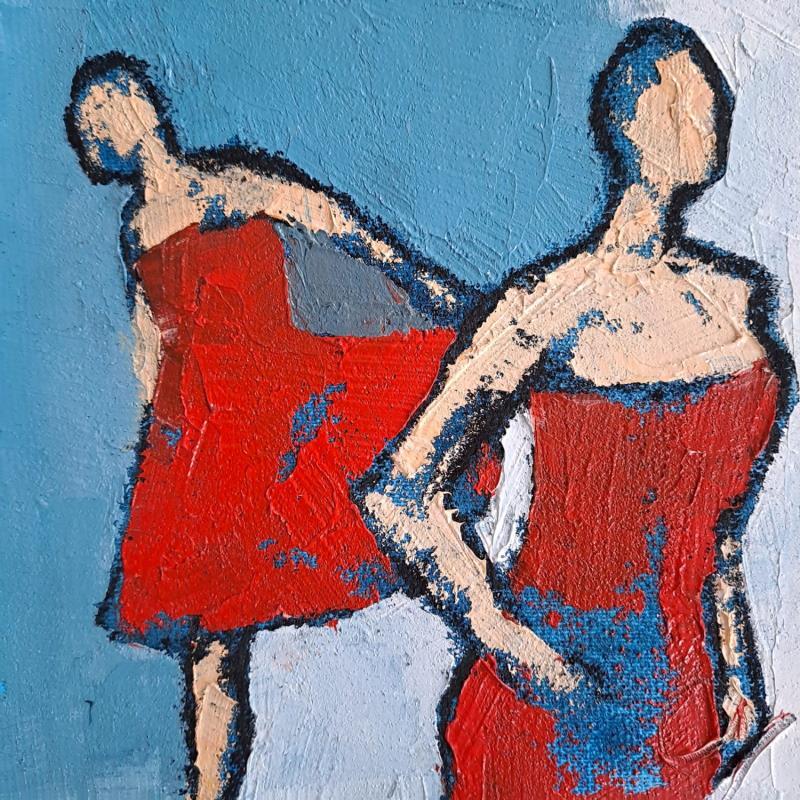 Painting Rouges amies by Malfreyt Corinne | Painting Figurative Life style Nude Oil