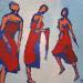 Peinture Le foulard rouge par Malfreyt Corinne | Tableau Figuratif Scènes de vie Nu Huile