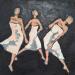 Gemälde Trio la nuit von Malfreyt Corinne | Gemälde Figurativ Alltagsszenen Akt Schwarz & Weiß Öl