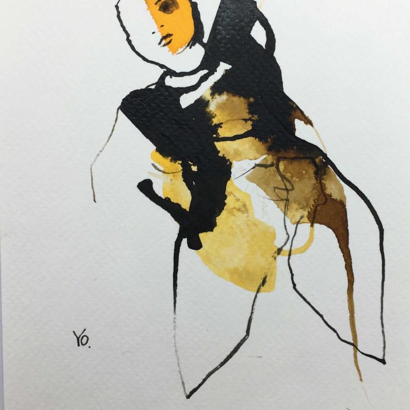 Painting Racontes moi by YO | Painting Figurative Ink Nude