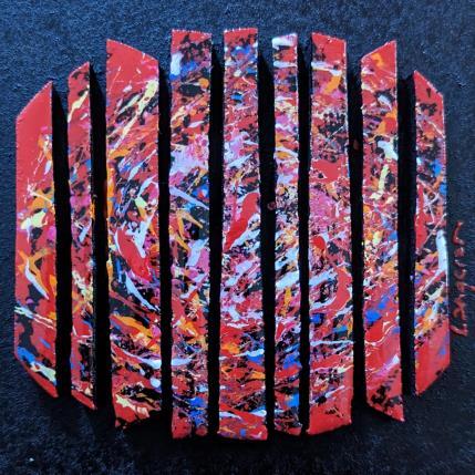 Painting bc9 tourbillon rouge by Langeron Luc | Painting Abstract Acrylic, Resin, Wood