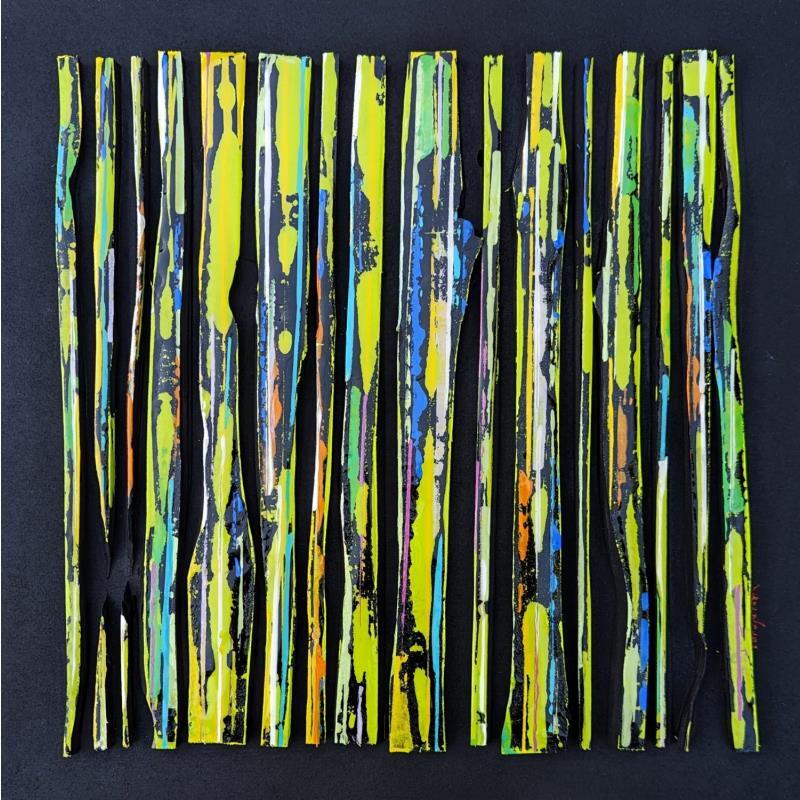 Painting bc street flore by Langeron Luc | Painting Abstract Acrylic, Resin, Wood