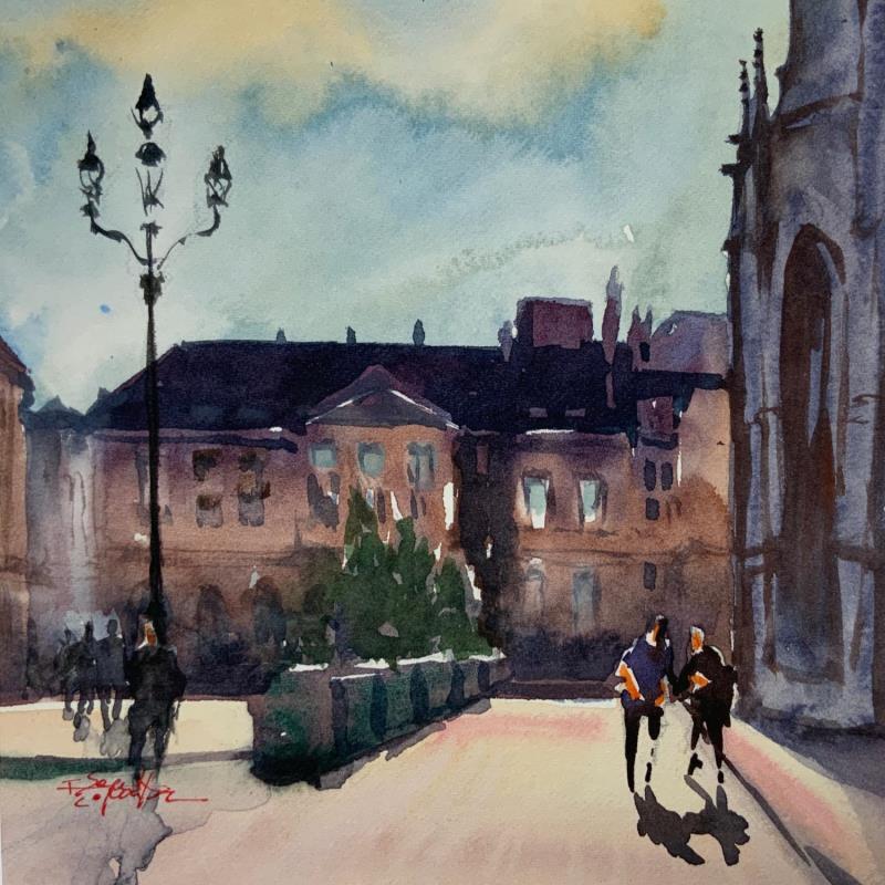 Painting T’as vu ça ! by Seruch Capouillez Isabelle | Painting Figurative Watercolor Urban