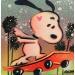 Gemälde Snoopy skate von Kedarone | Gemälde Pop-Art Pop-Ikonen Graffiti Posca