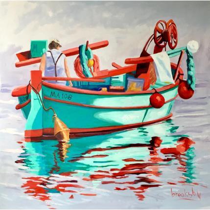 Painting le pécheur, Marseille by Brooksby | Painting Figurative Oil Life style, Marine