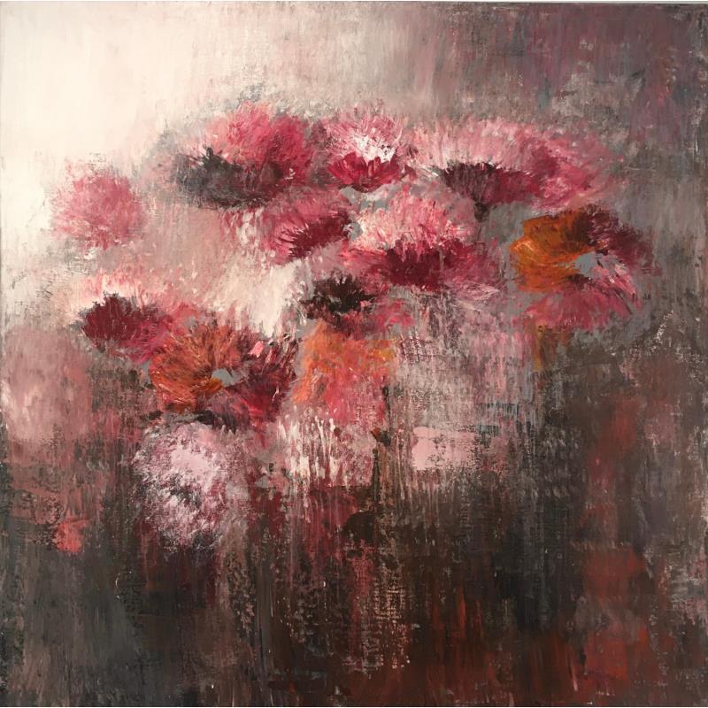 Painting Rêve Floral by Rocco Sophie | Painting Raw art Acrylic still-life