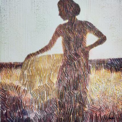 Gemälde Femme dorée von Leger Vincent  | Gemälde Figurativ Acryl, Papier, Tinte Natur