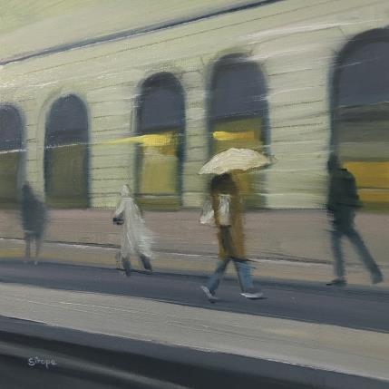 Painting Jour de pluie by Sirope Rémy | Painting Figurative Oil Pop icons, Urban