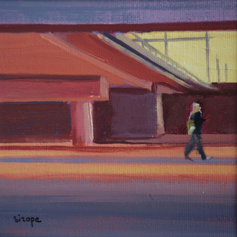 Painting La passante by Sirope Rémy | Painting Figurative Landscapes Urban Life style Oil