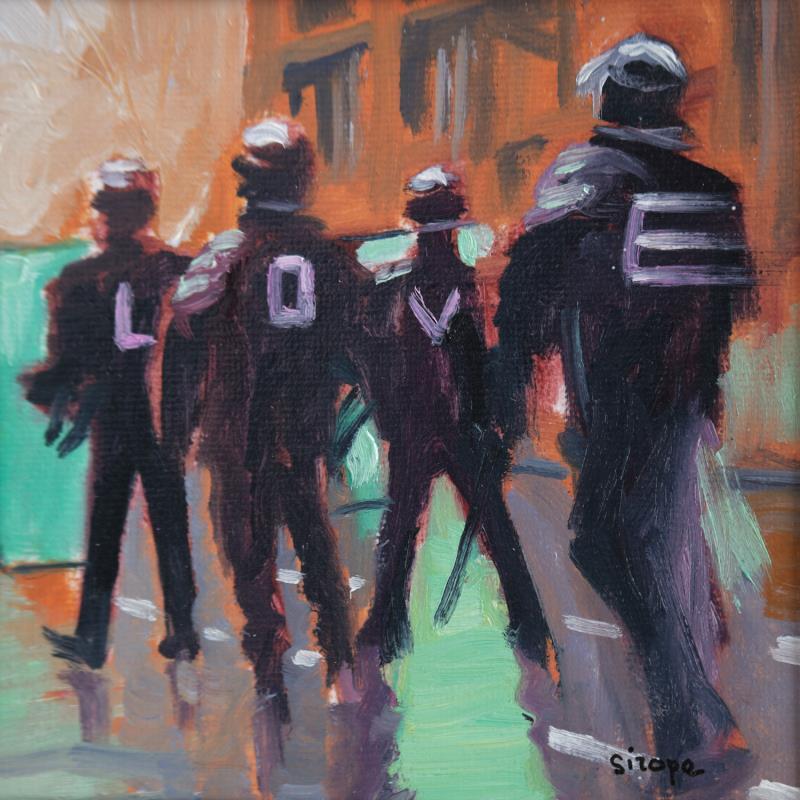 Painting Love by Sirope Rémy | Painting Figurative Society Urban Life style Oil