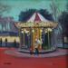 Peinture Petit manège du parc de la Tête d'Or par Sirope Rémy | Tableau Figuratif Paysages Urbain Scènes de vie Huile