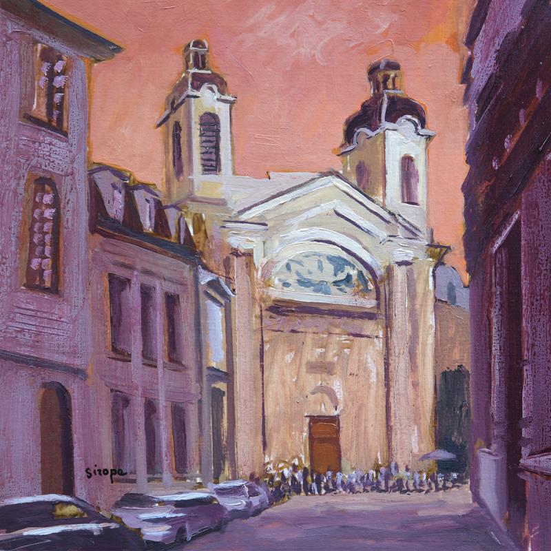 Painting Hôtel-Dieu - Lyon by Sirope Rémy | Painting Figurative Urban Architecture Oil