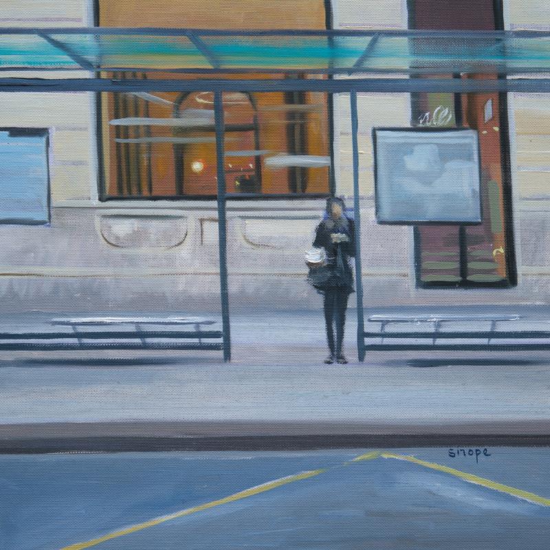 Painting Attente by Sirope Rémy | Painting Figurative Urban Life style Oil