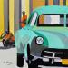 Gemälde Palabres , Cuba vert  von Du Planty Anne | Gemälde Figurativ Urban Alltagsszenen Acryl