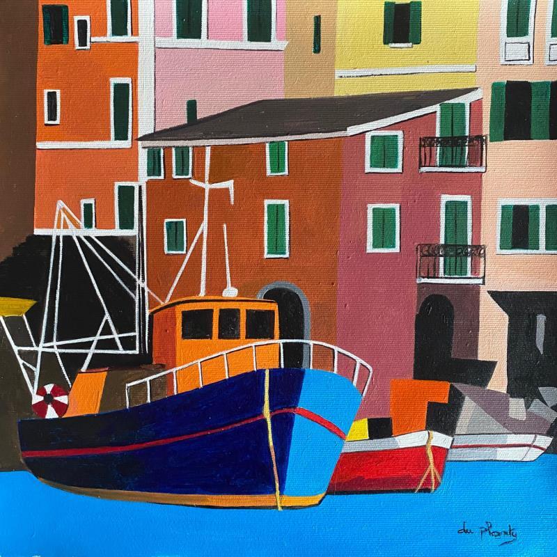 Painting Camogli by Du Planty Anne | Painting Figurative Acrylic Marine, Urban