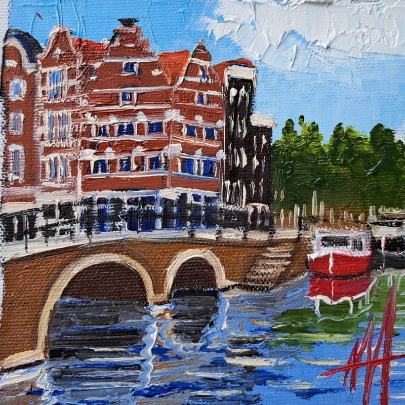 Painting Amsterdam,brouwersgracht view by De Jong Marcel | Painting Figurative Oil Landscapes, Urban