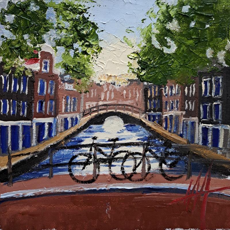 Painting Amsterdam, from dusk to dawn by De Jong Marcel | Painting Figurative Oil Architecture, Pop icons, Urban