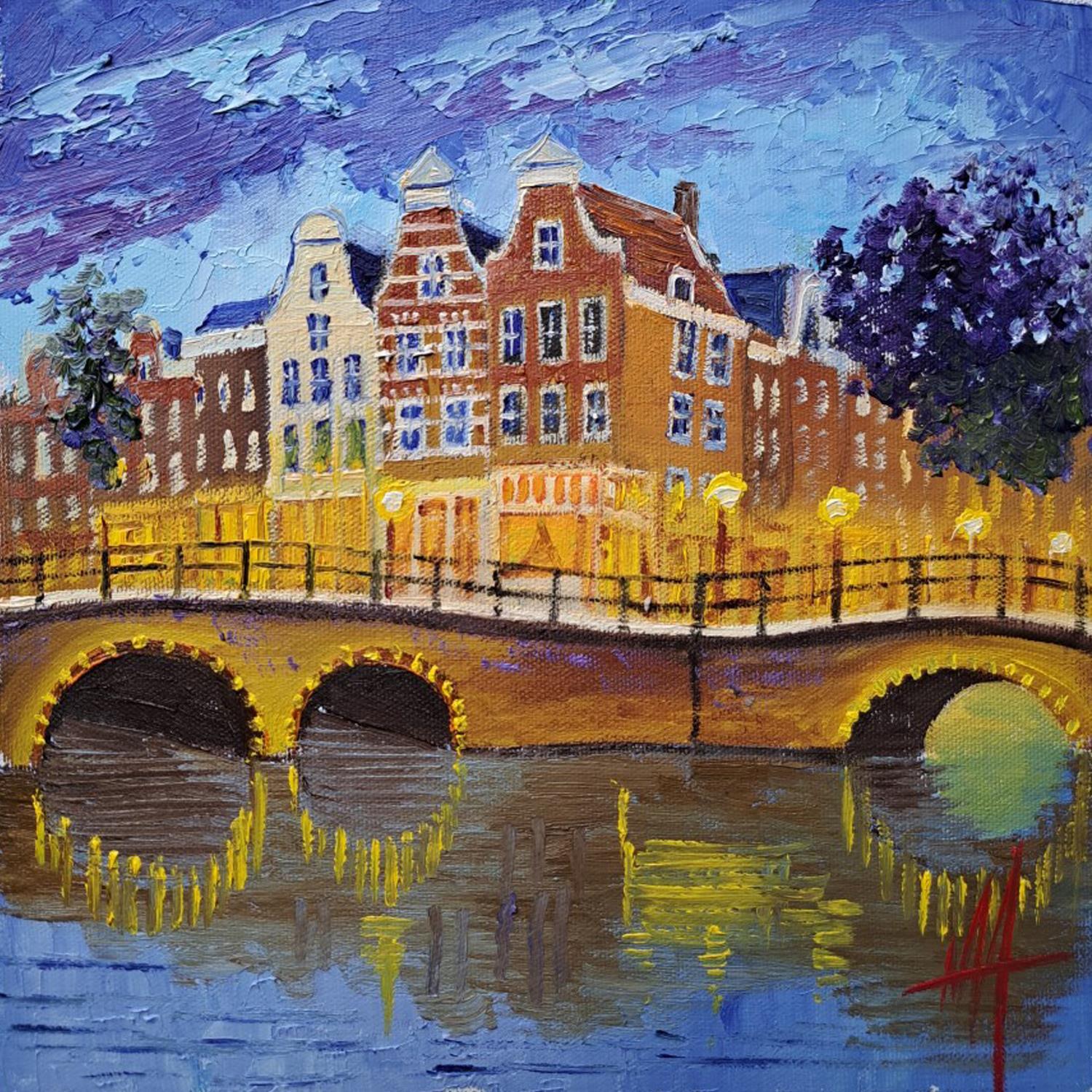 Peinture Amsterdam Leidsegracht Turn On The Light Par De Jong Marcel Carr D Artistes