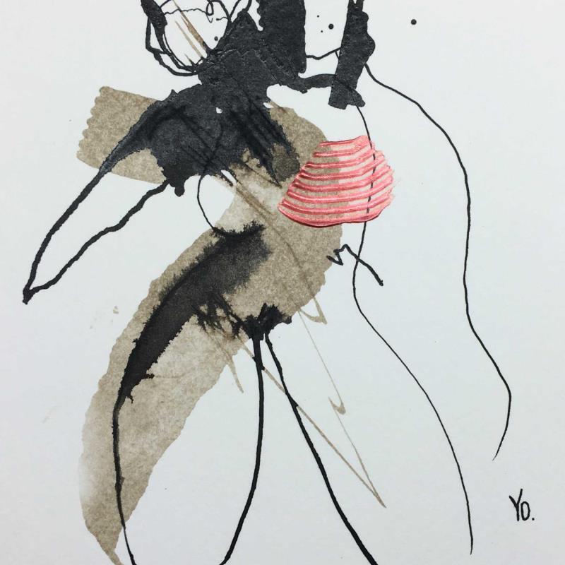 Painting mes chimères by YO | Painting Figurative Nude Ink