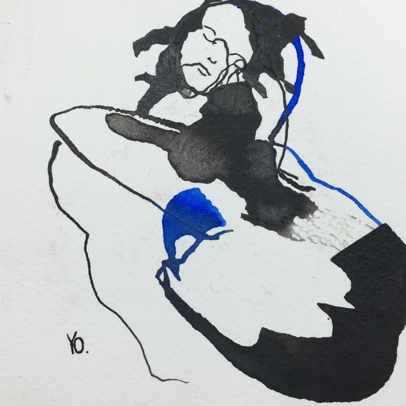 Painting après la nuit by YO | Painting Figurative Ink Nude