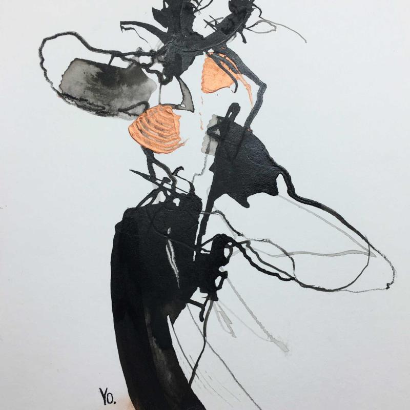 Painting j'attendrais  by YO | Painting Figurative Ink Nude, Pop icons