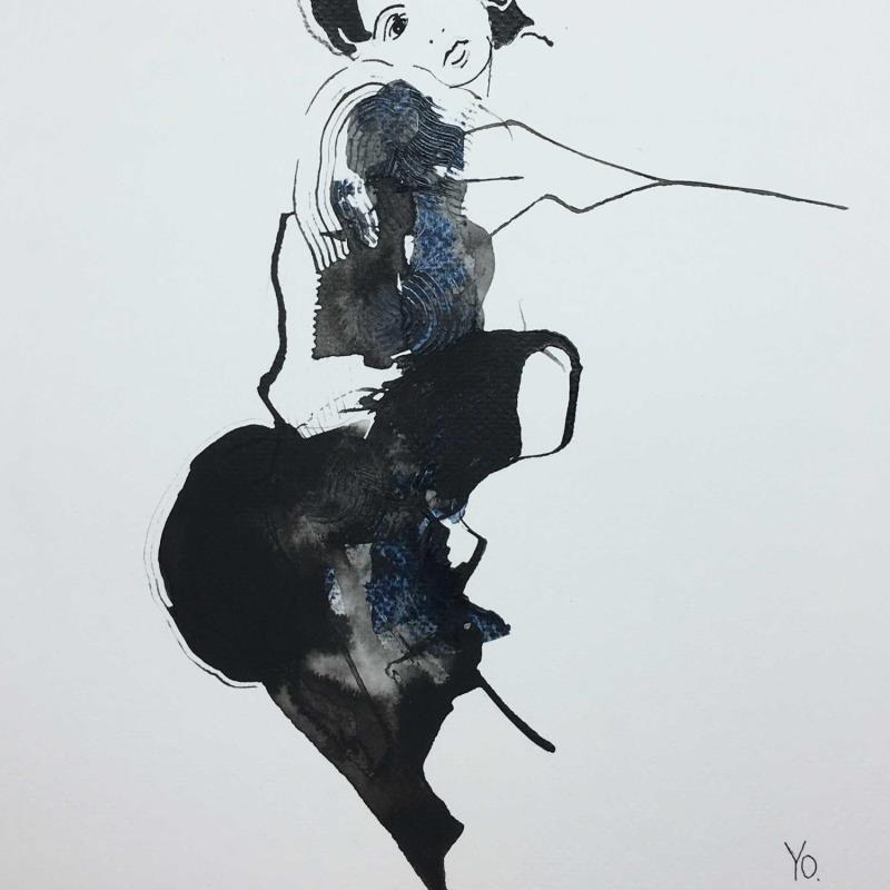 Painting sous ton étoile 1 by YO | Painting Figurative Ink Nude