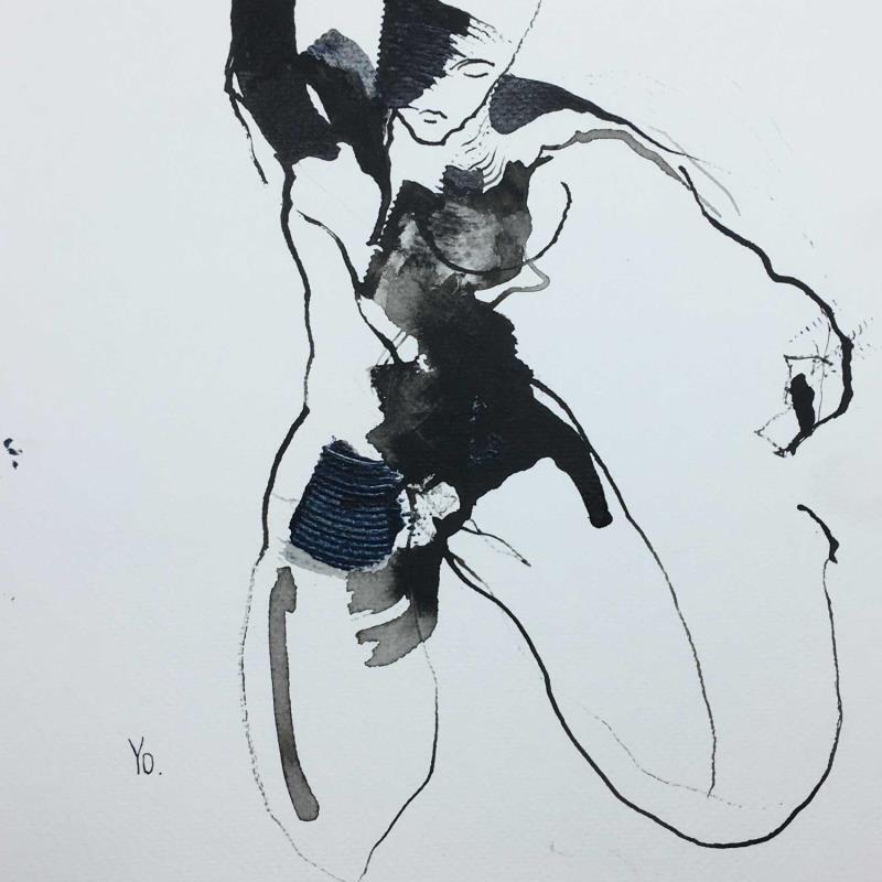 Painting sous ton étoile 2  by YO | Painting Figurative Nude Ink