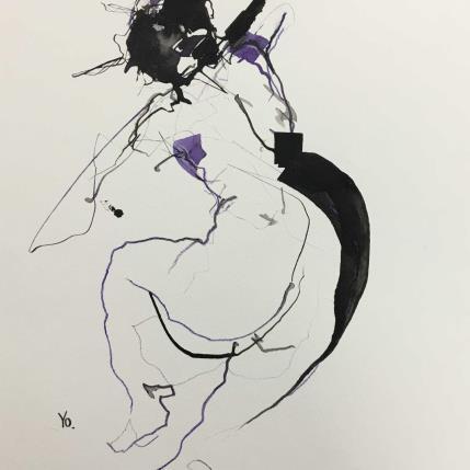 Painting Cabrioles by YO | Painting Figurative Ink Nude