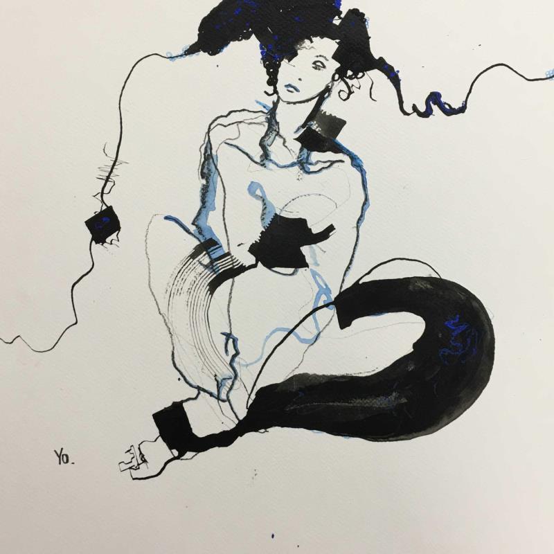 Painting Mes folies by YO | Painting Figurative Ink Nude