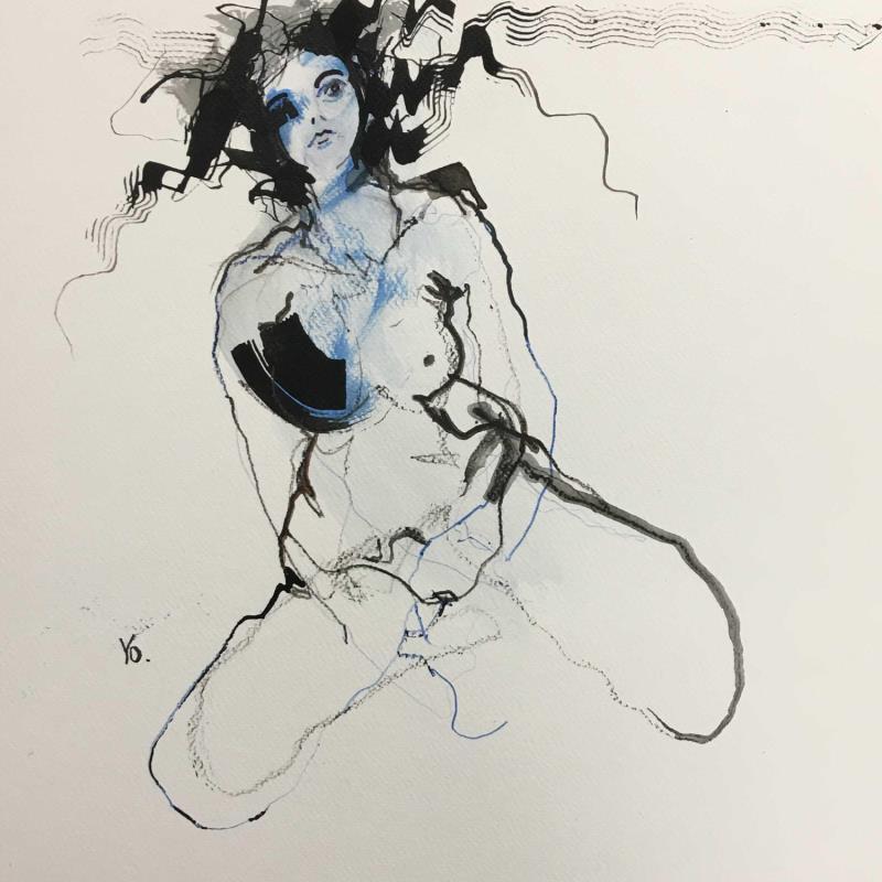 Painting A toi seul by YO | Painting Figurative Ink Nude