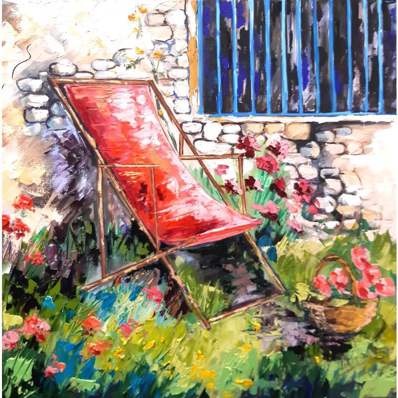 Painting CHAISE LONGUE A GENEMOS by Laura Rose | Painting Figurative Landscapes Oil