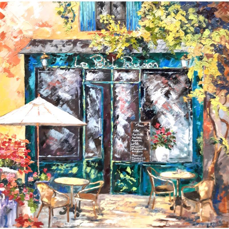 Painting LE PETIT PARISIEN by Laura Rose | Painting Figurative Landscapes Life style Oil