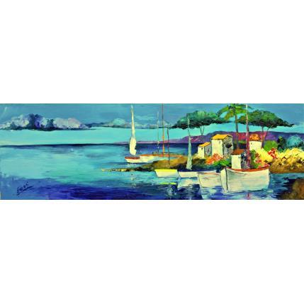 Painting THE BOAT OF ST TROPEZ by Laura Rose | Painting Figurative Oil Landscapes