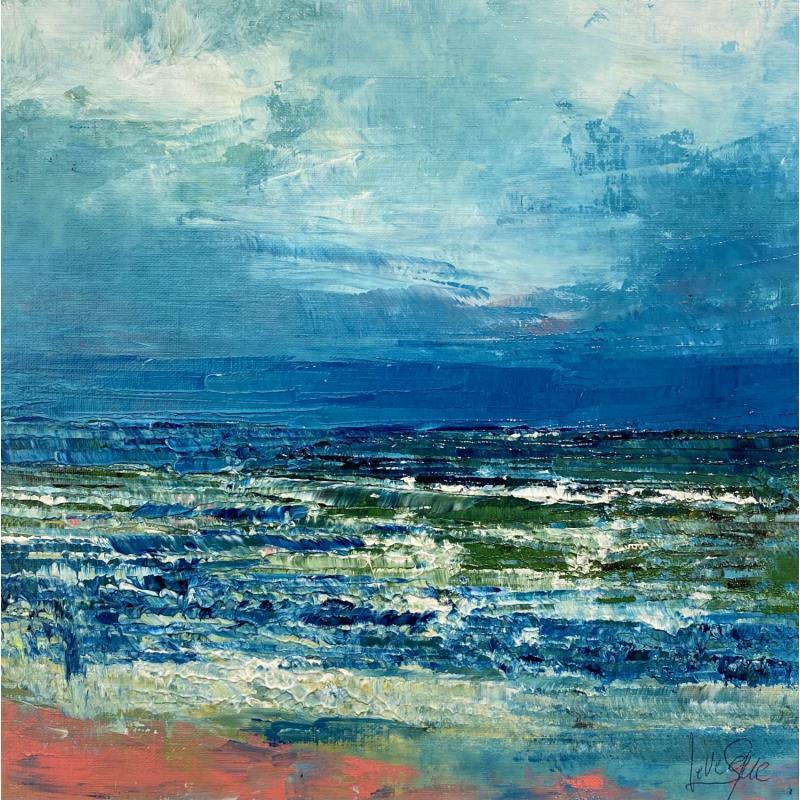 Gemälde Les verts de la mer von Levesque Emmanuelle | Gemälde Figurativ Landschaften Marine Öl