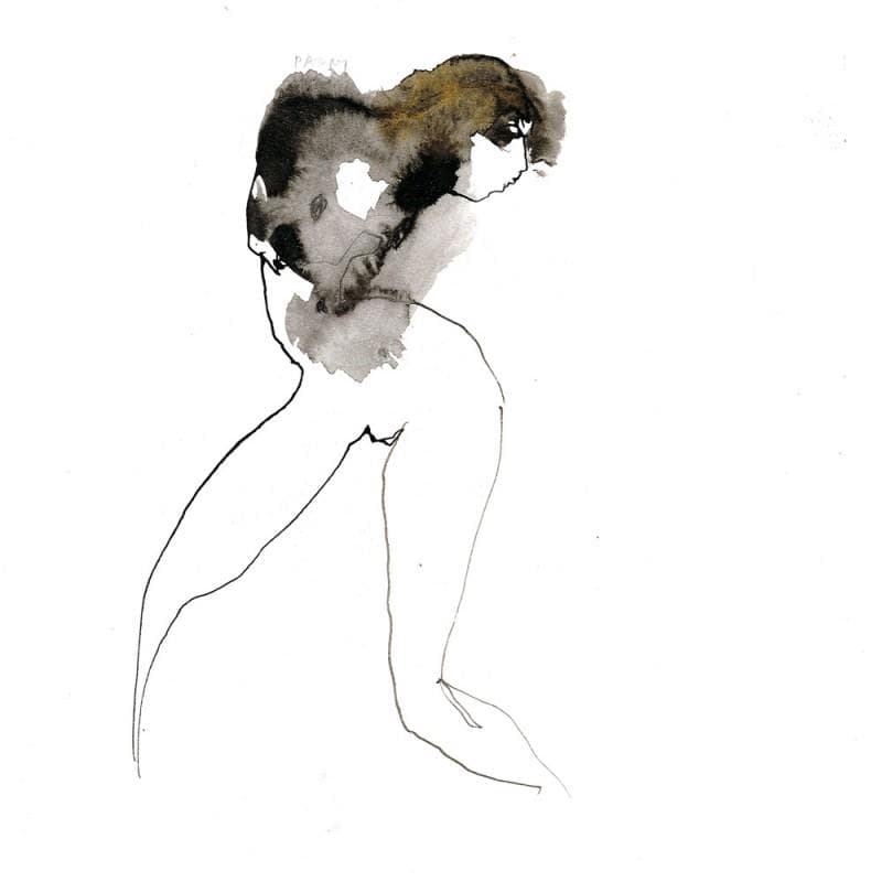 Painting Nu 21 by Pagny Corine | Painting Figurative Black & White, Nude