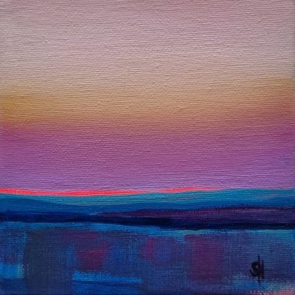 Painting PURPLE NIGHT by Herz Svenja | Painting Abstract Acrylic Landscapes
