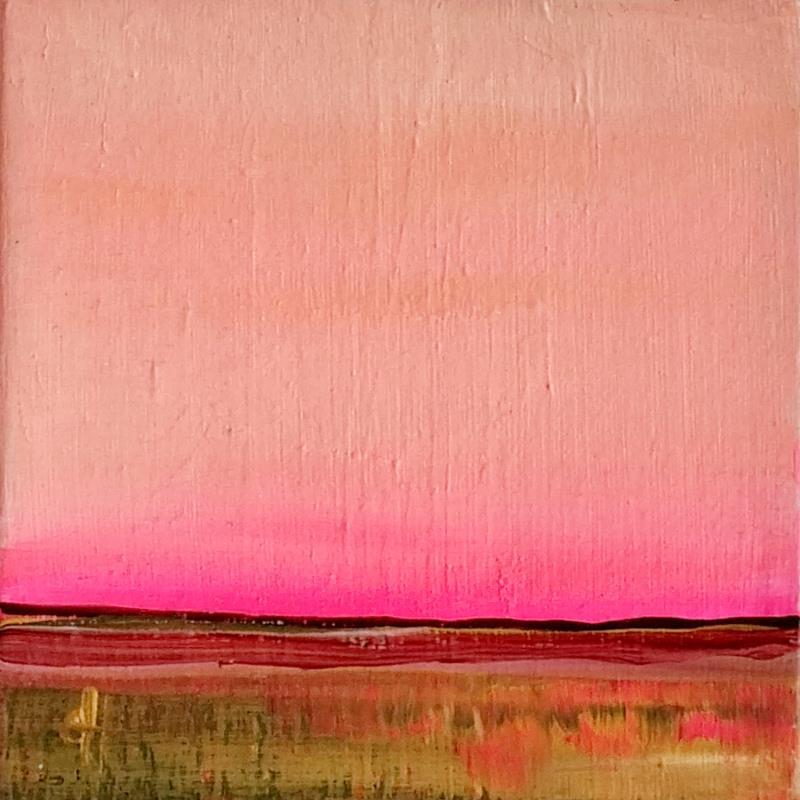 Painting PINK SKY by Herz Svenja | Painting Abstract Acrylic Landscapes