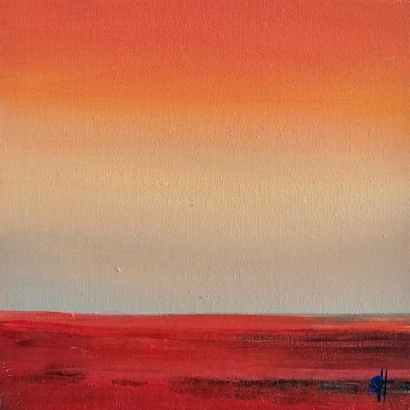 Painting POPPY DESERT by Herz Svenja | Painting Abstract Landscapes Acrylic